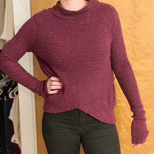 Maroon High-Neck Sweater